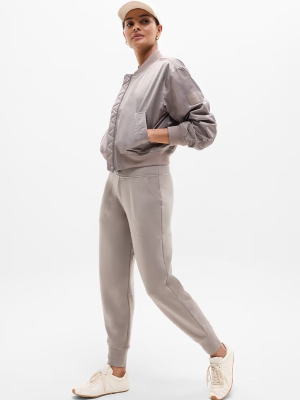 Athleta Coaster Luxe High Rise Jogger in Mortar Mushroom Medium Tall